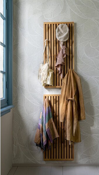 Panel z wieszakami do przedpokoju z litego drewna dębowego w naturalnym kolorze 46x100x8 cm Parco – Spinder Design