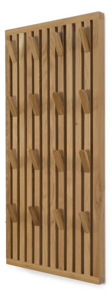 Panel z wieszakami do przedpokoju z litego drewna dębowego w naturalnym kolorze 46x100x8 cm Parco – Spinder Design