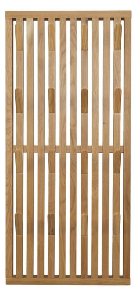 Panel z wieszakami do przedpokoju z litego drewna dębowego w naturalnym kolorze 46x100x8 cm Parco – Spinder Design