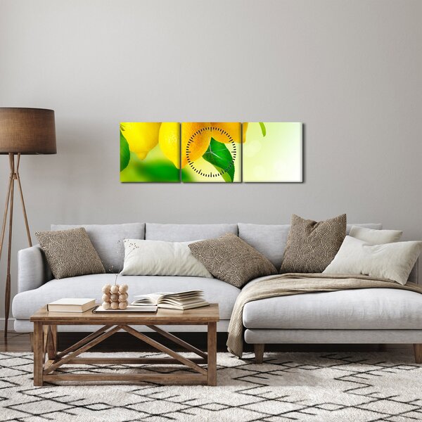 Obraz cytryn (z zegarem) (90x30 cm)