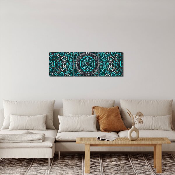 Obraz abstrakcji ozdobnej (z zegarem) (90x30 cm)