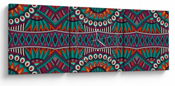 Obraz abstrakcji ozdobnej (z zegarem) (90x30 cm)