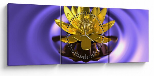 Obraz - Lilia wodna (z zegarem) (90x30 cm)