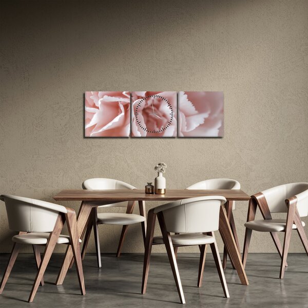 Obraz - Szczegół kwiatu (z zegarem) (90x30 cm)