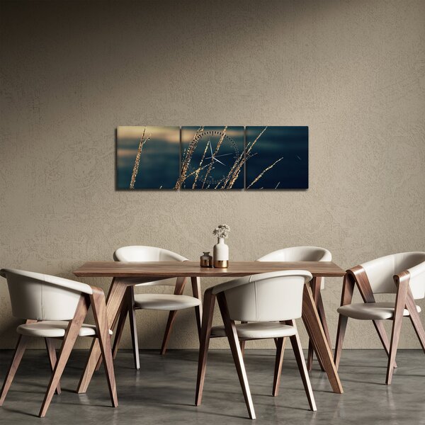 Obraz traw (z zegarem) (90x30 cm)
