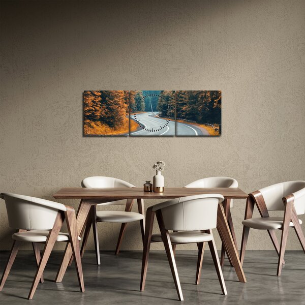 Obraz - Kręta droga (z zegarem) (90x30 cm)