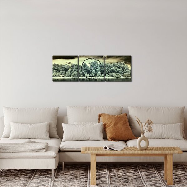Obraz akwenu wodnego (z zegarem) (90x30 cm)