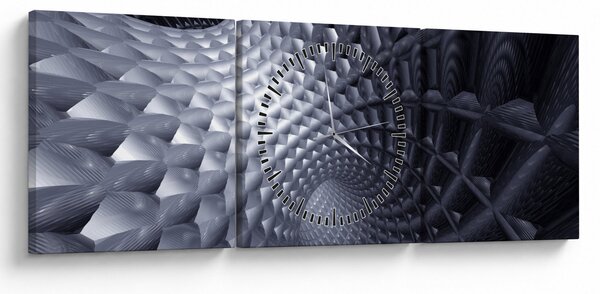 Obraz - Abstrakcja 3D (z zegarem) (90x30 cm)