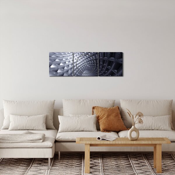 Obraz - Abstrakcja 3D (z zegarem) (90x30 cm)