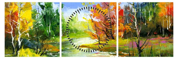 Obraz - Obraz krajobrazu (z zegarem) (90x30 cm)