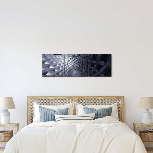 Obraz - Abstrakcja 3D (z zegarem) (90x30 cm)