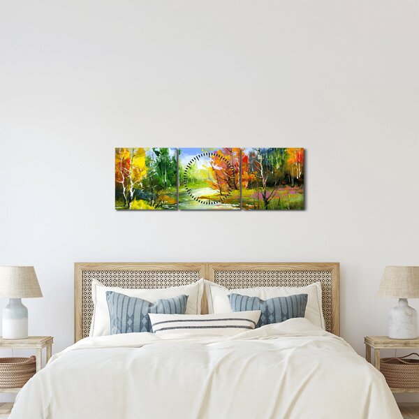 Obraz - Obraz krajobrazu (z zegarem) (90x30 cm)