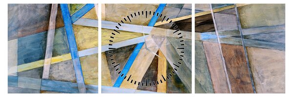 Obraz - Abstrakcja (z zegarem) (90x30 cm)