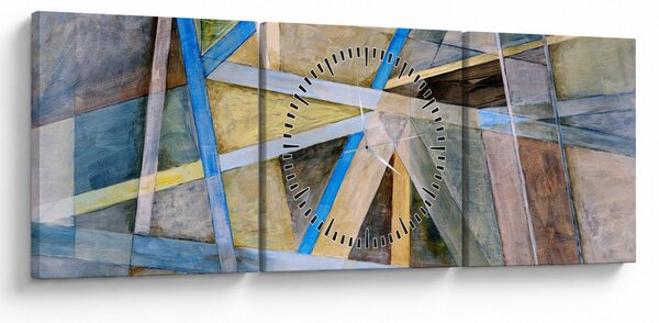 Obraz - Abstrakcja (z zegarem) (90x30 cm)