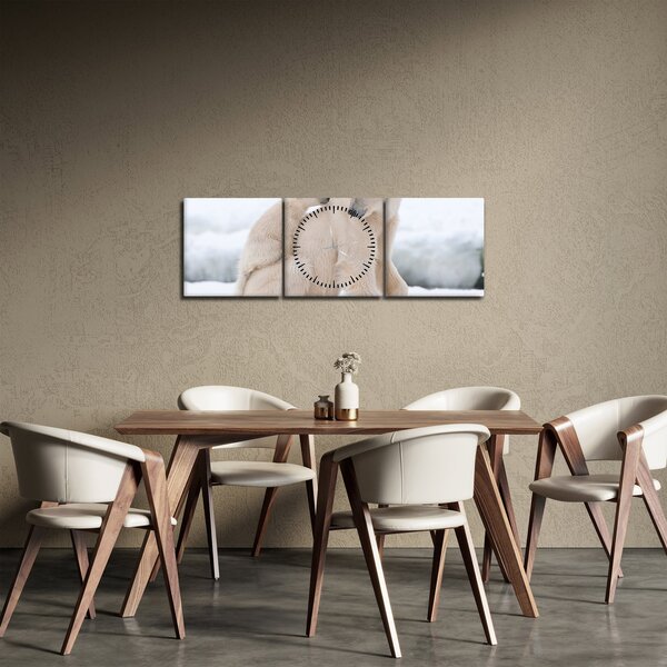 Obraz - Niedźwiedzie polarne (z zegarem) (90x30 cm)