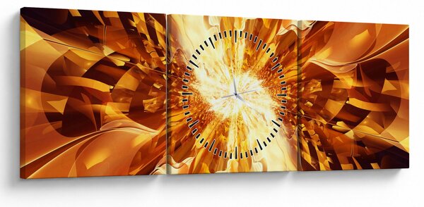 Obraz - Abstrakcja (z zegarem) (90x30 cm)