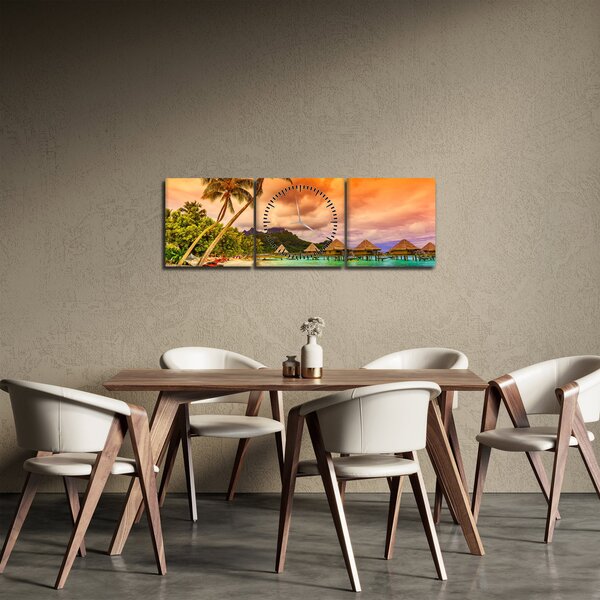 Obraz - Bora Bora Island (z zegarem) (90x30 cm)