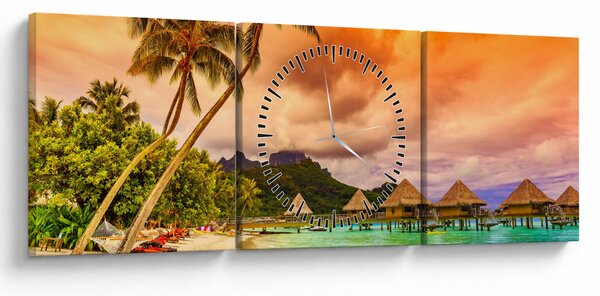 Obraz - Bora Bora Island (z zegarem) (90x30 cm)