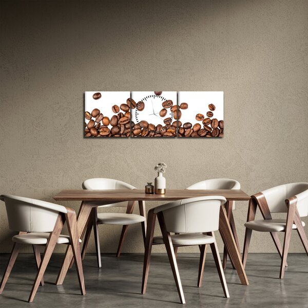 Obraz - Ziarna kawy (z zegarem) (90x30 cm)
