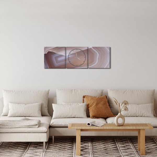 Obraz - Marmurowy agat (z zegarem) (90x30 cm)
