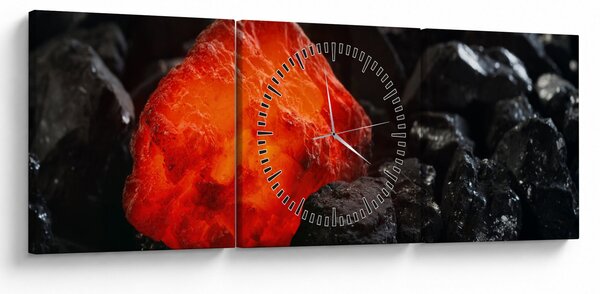 Obraz - świecący minerał (z zegarem) (90x30 cm)