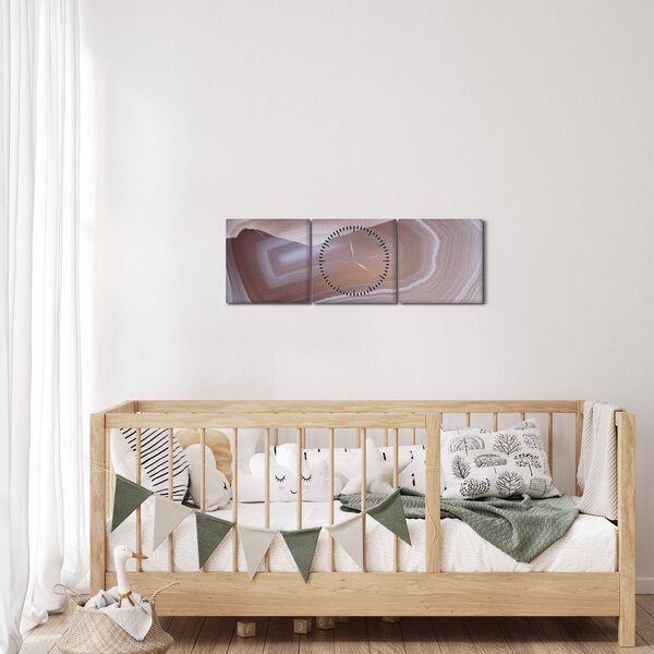 Obraz - Marmurowy agat (z zegarem) (90x30 cm)