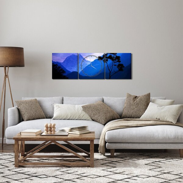 Obraz - Nocne niebo w Nepalu (z zegarem) (90x30 cm)