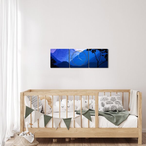 Obraz - Nocne niebo w Nepalu (z zegarem) (90x30 cm)