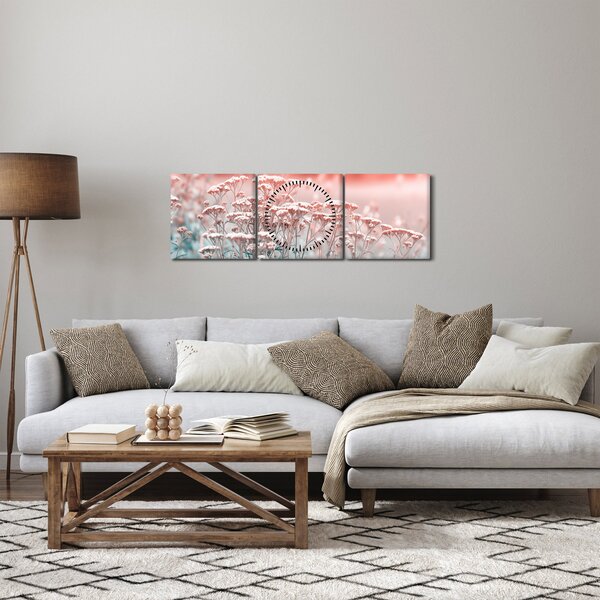 Obraz - Kwiaty polne (z zegarem) (90x30 cm)