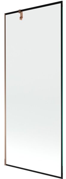 Mexen Next parawan nawannowy 1-skrzydłowy 80 x 150 cm, czarna ramka, różowe złoto - 895-080-000-00-70-60