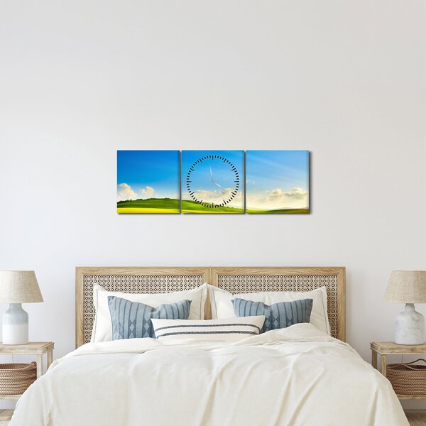 Obraz - Wiosenne niebo (z zegarem) (90x30 cm)