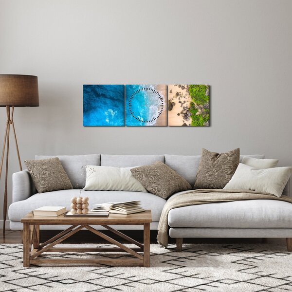Obraz - Plaża w Indonezji (z zegarem) (90x30 cm)