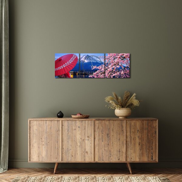 Obraz - Widok na szczyt, Japonia (z zegarem) (90x30 cm)