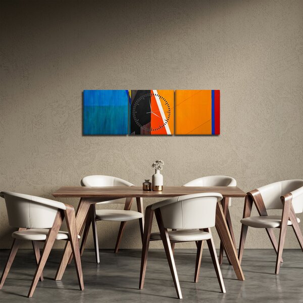 Obraz - Geometria (z zegarem) (90x30 cm)