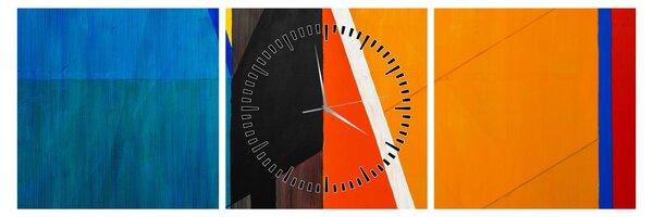 Obraz - Geometria (z zegarem) (90x30 cm)
