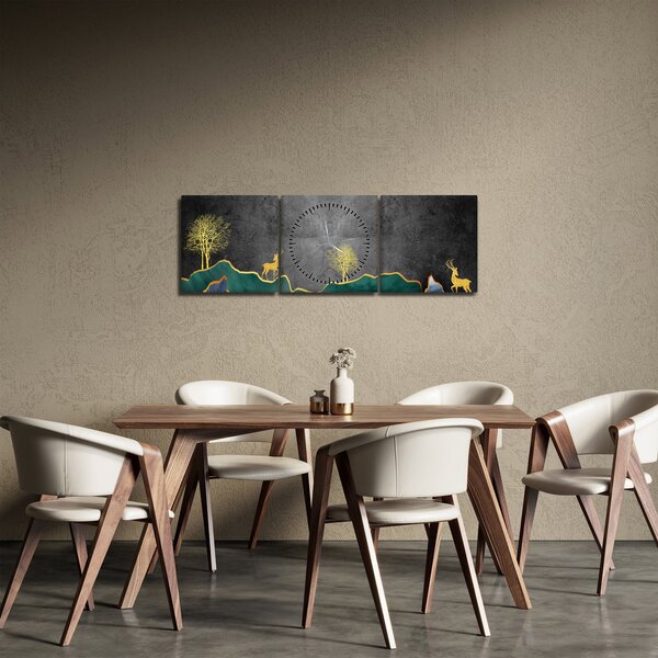 Obraz - Górska sceneria (z zegarem) (90x30 cm)