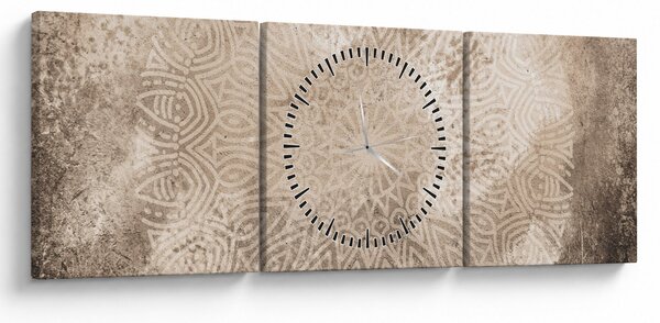 Obraz - Mandala (z zegarem) (90x30 cm)