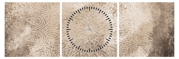 Obraz - Mandala (z zegarem) (90x30 cm)