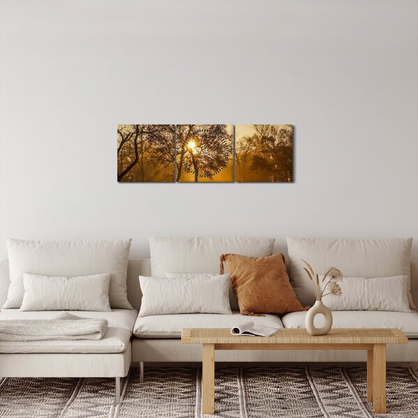 Obraz - Wschód słońca (z zegarem) (90x30 cm)
