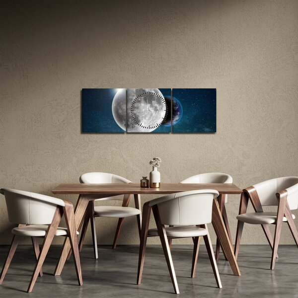 Obraz - Ziemia w zaćmieniu Księżyca (z zegarem) (90x30 cm)