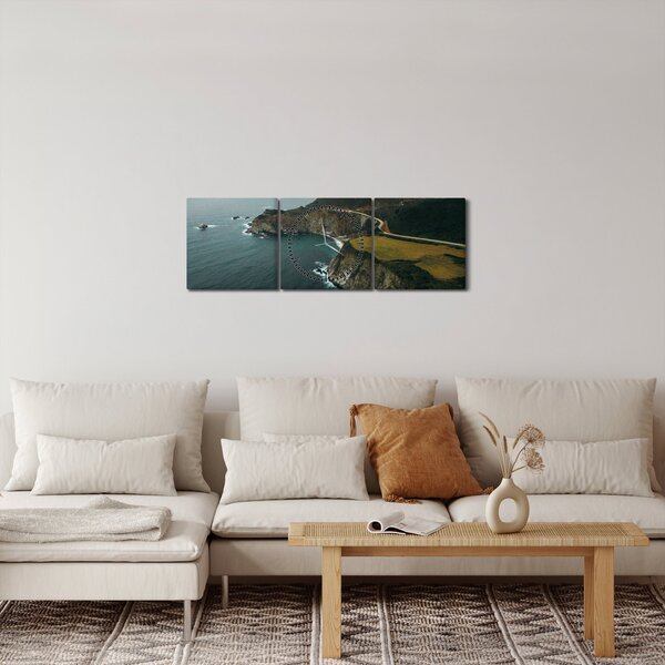 Obraz - Klif w oceanie (z zegarem) (90x30 cm)