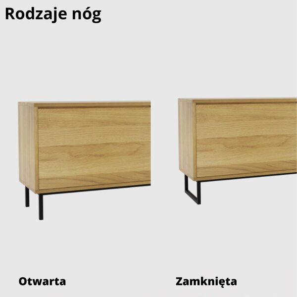 Regał / Słupek Fierra Loft II z zamykanymi dębowymi fontami do przechowywania