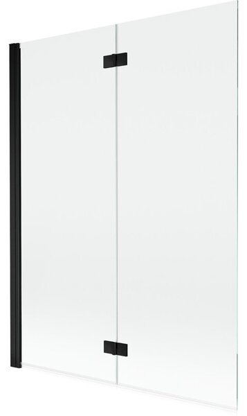 Mexen Mist parawan nawannowy 2-skrzydłowy lewy 130 x 150 cm, transparent, czarny - 8A9-130-002-70-00-L