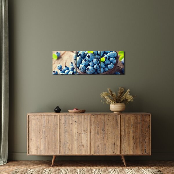 Obraz - Jagody (z zegarem) (90x30 cm)