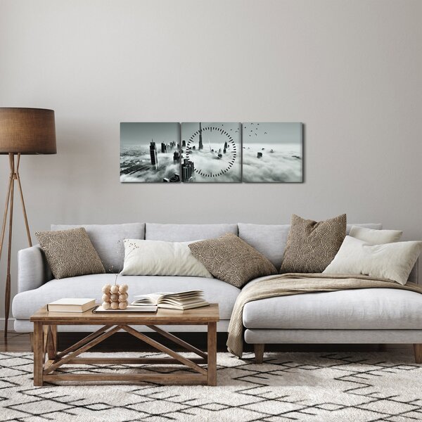 Obraz - Wieżowce w Dubaju (z zegarem) (90x30 cm)