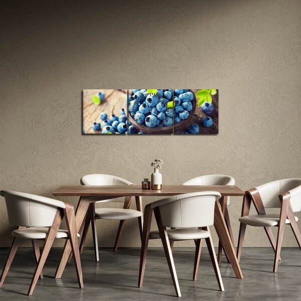 Obraz - Jagody (z zegarem) (90x30 cm)