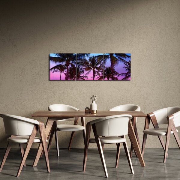Obraz - Palmy w Miami (z zegarem) (90x30 cm)