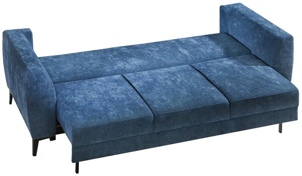 Sofa do salonu z funkcją spania i pojemnikiem Imperia niebieski