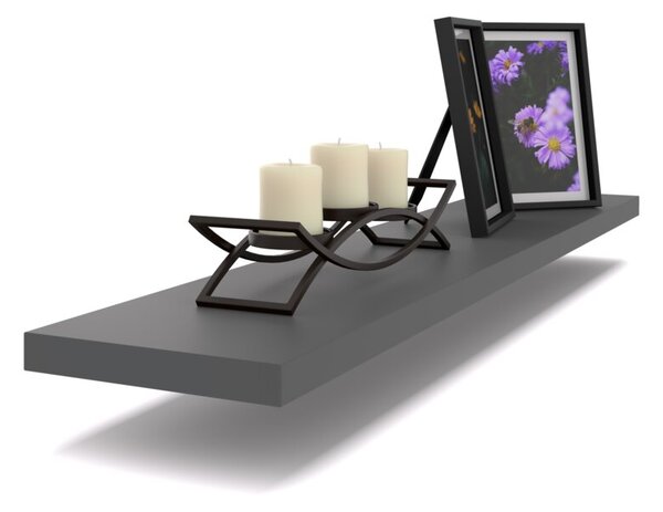 Półka Wisząca STIVMEBLE Ścienna 80 cm na książki zdjęcia 80x15x1,8 cm Szary Mat