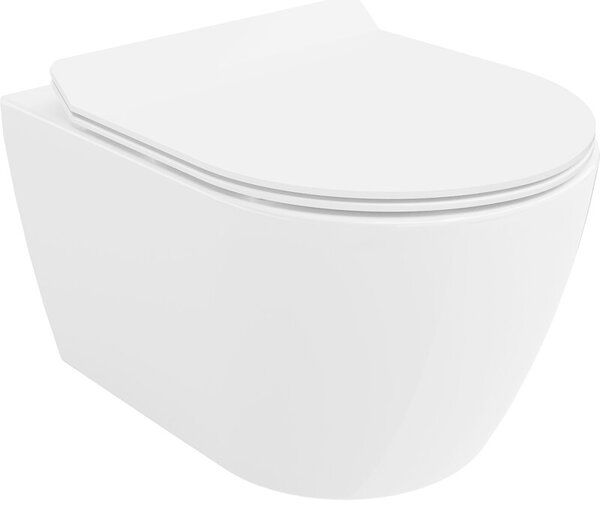 Mexen Carmen miska wc Rimless z deską wolnoopadającą slim, duroplast, biała połysk - 30880100